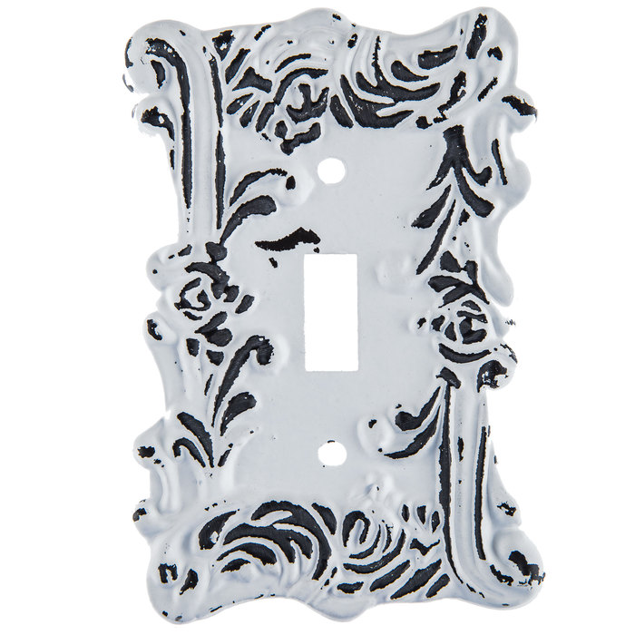 Distressed White Fancy Single Metal Switch Plate Hobby Lobby 1204148